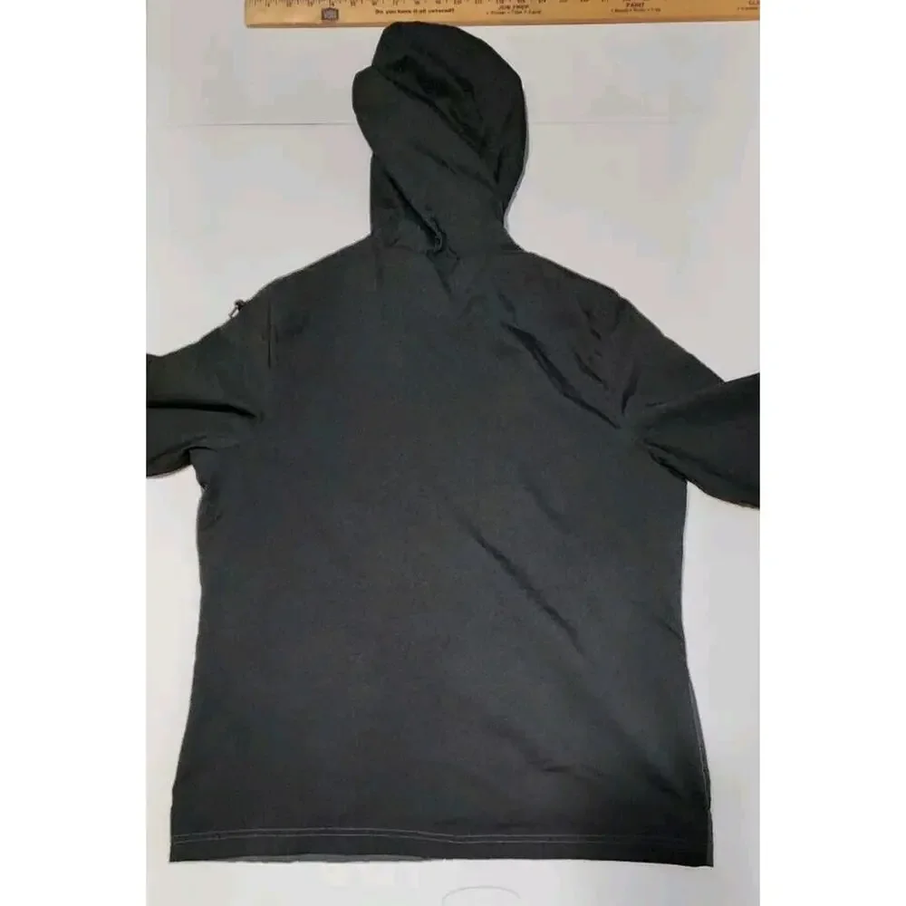 Reebok Jacket Mens Medium Black Hooded Full Zip Jumper Windbreaker Sport